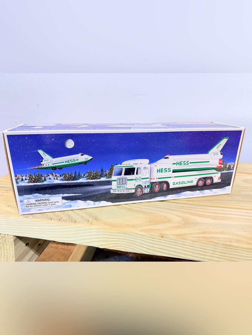 Vintage 1999 HESS Holiday Truck and Airplane Toy - White and Green